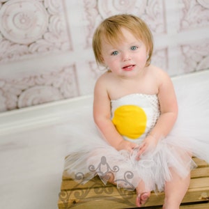 Sunny Side Up Egg Tutu Robe Twin Halloween Costume, Kids Tutu Robe, Costumes de bébé fille, Toddler Tutu Robe, Meilleurs amis Costumes, Nourriture