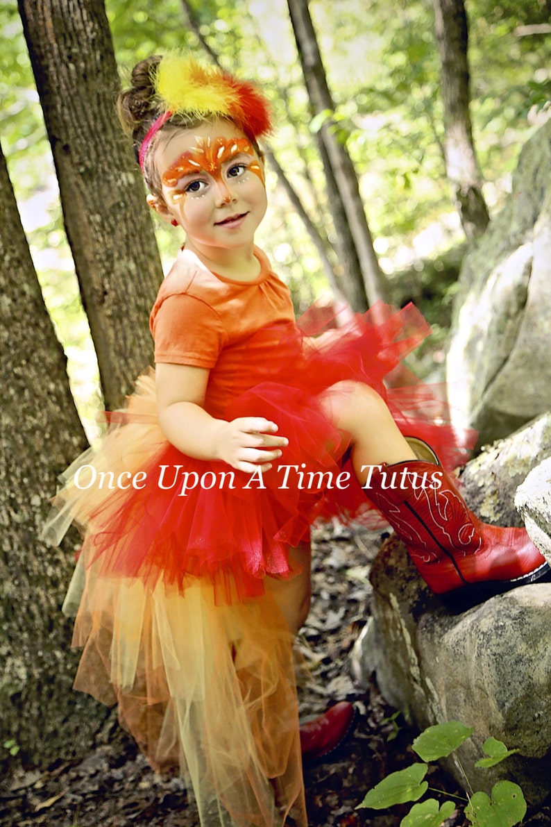 Fire Bird Bustle Tutu, Phoenix Tutu, Phoenix Costume Baby, Fire Macaw Tutu, Fire Tutu, Little Girls Costume, Kids Tutu Costume, Adult Tutu image 3