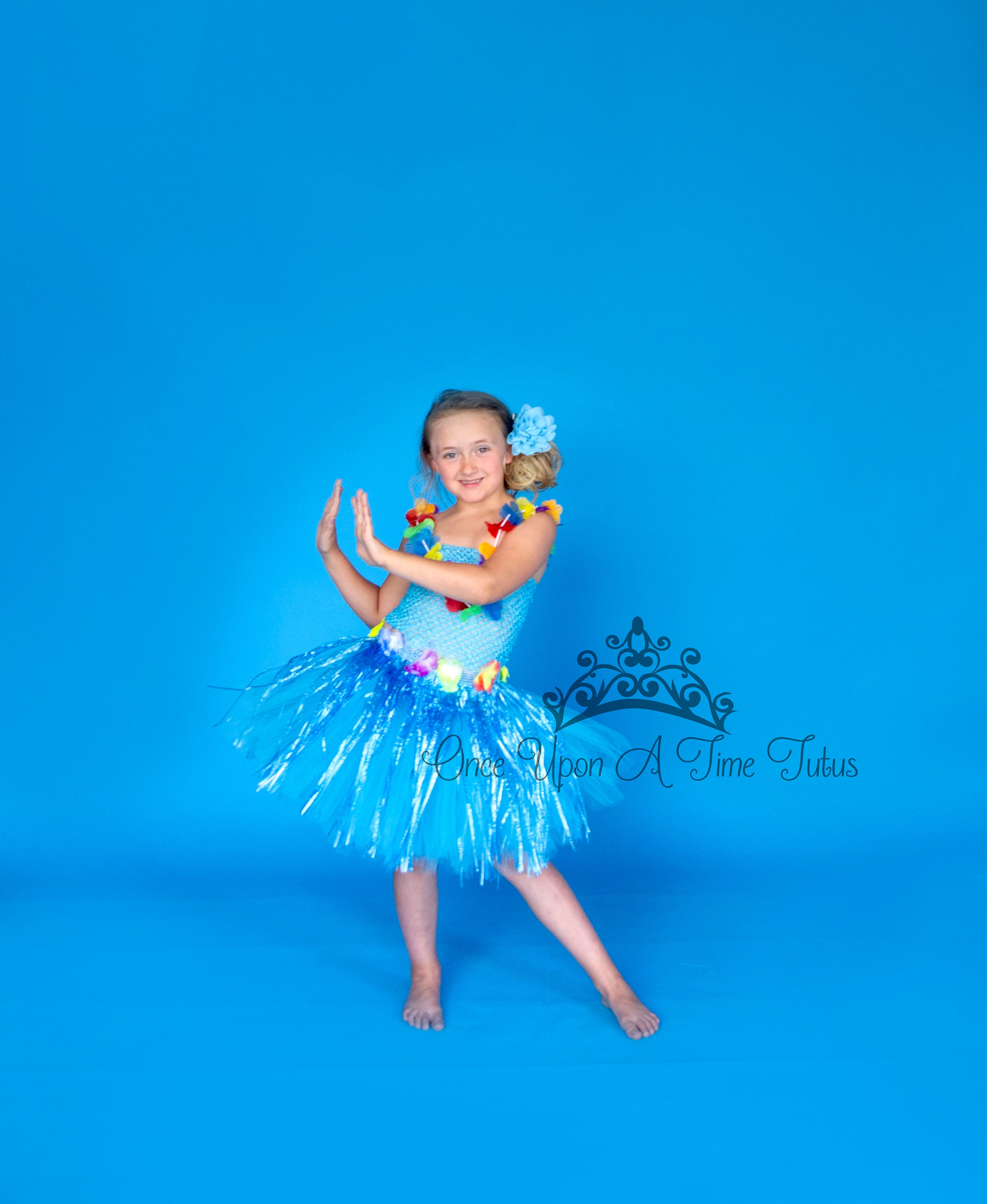 Hawaiian Grass Skirt Set Hula Grass Skirt Set Flower Hula Lei Wristband Garland Fancy Dress Costume I.1274822819 - Foto 2