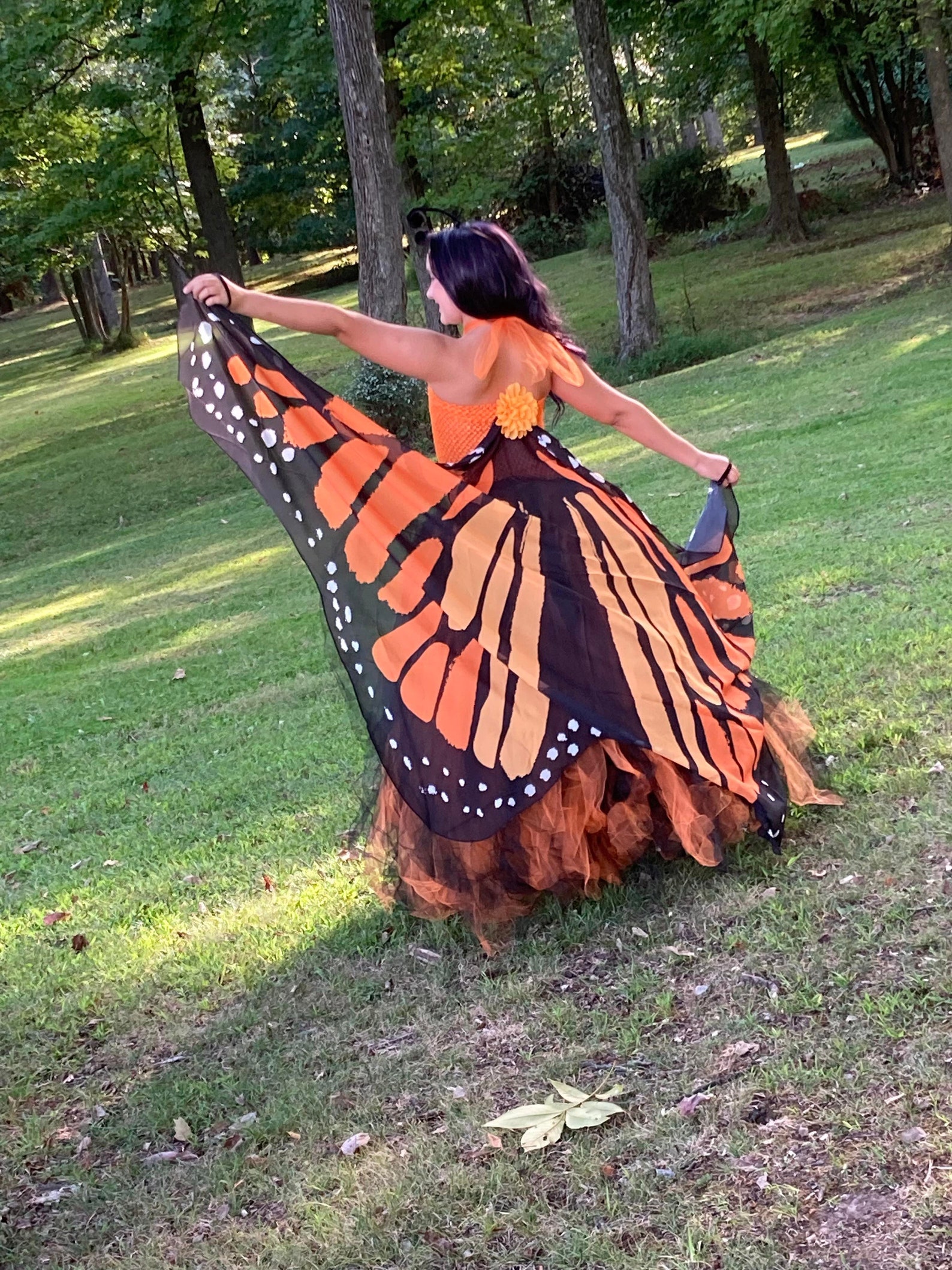 Orange Butterflies Dress