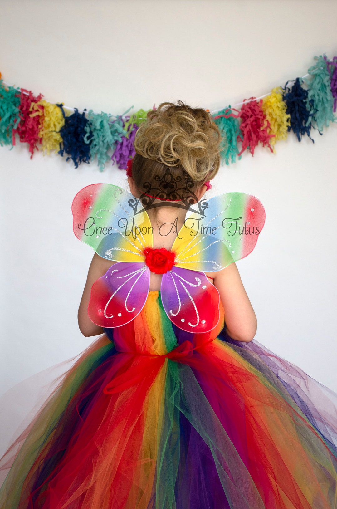 Bright Rainbow Fairy Wings - Birthday Party Favor Accessory - Little ...