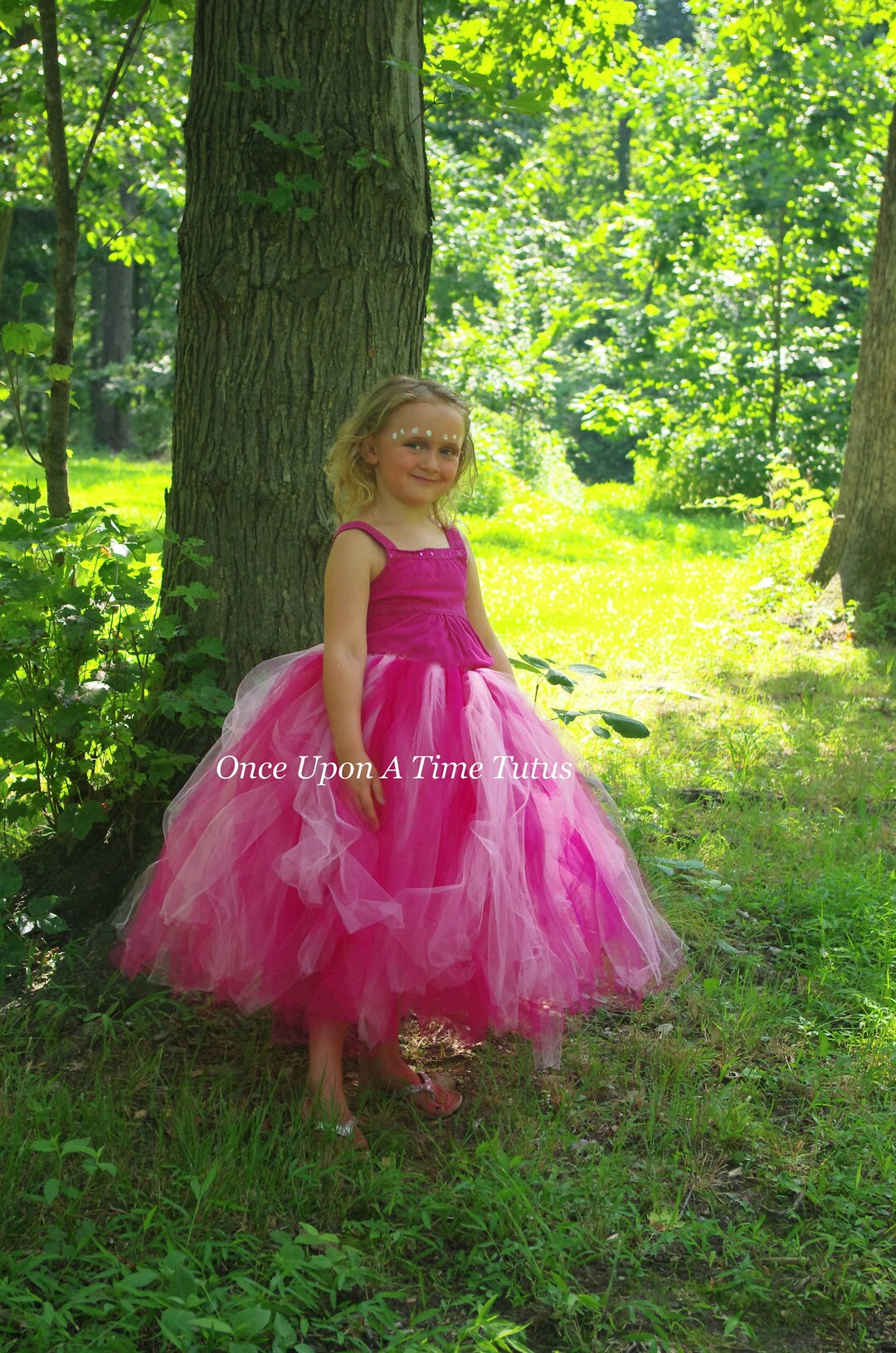 Pink Stars -  Girls Long Sleeve Tulle Tutu Skirt Dress
