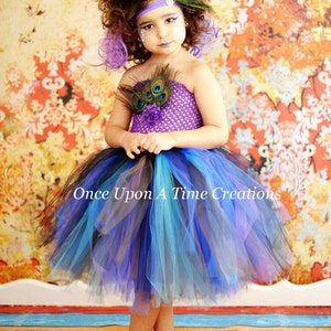 Peacock Dress, Halloween Costume, Kids Peacock Costume, Peacock Feather Tutu Dress, Baby Girls Tutu Dress, Toddler Costume, Mardi Gras