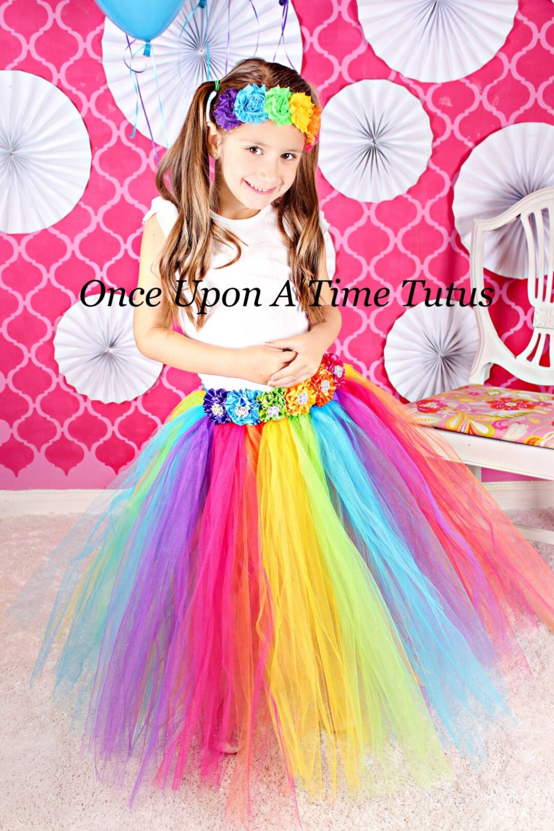 Falda larga de tutú arco iris, falda de tul para niñas, falda de tutú para  niños, falda de niña de flores, falda de tul de longitud completa, orgullo 