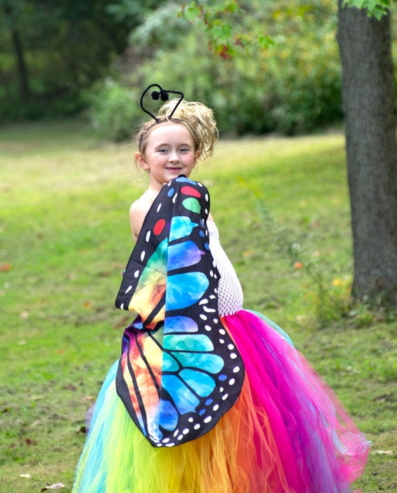 Costume da farfalla arcobaleno, vestito da farfalla per ragazze, costume da  farfalla per bambini, gonna tutù per adulti, farfalla monarca per bambini,  vestito arcobaleno luminoso -  Italia
