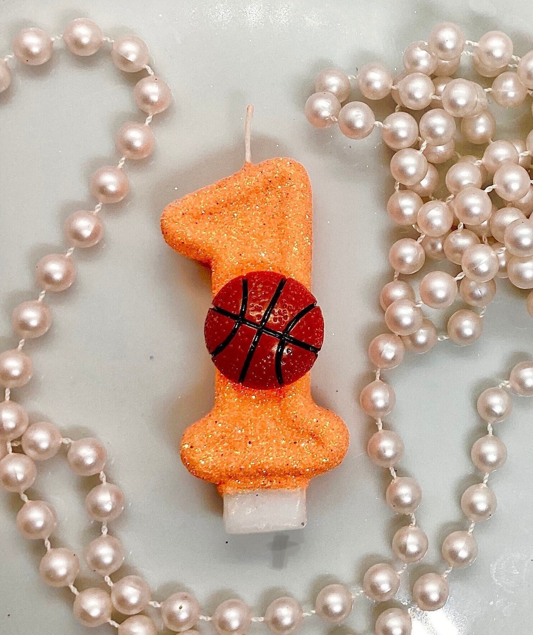 Basketball Number Candles Cake Topper - Sports Theme Birthday Decorations