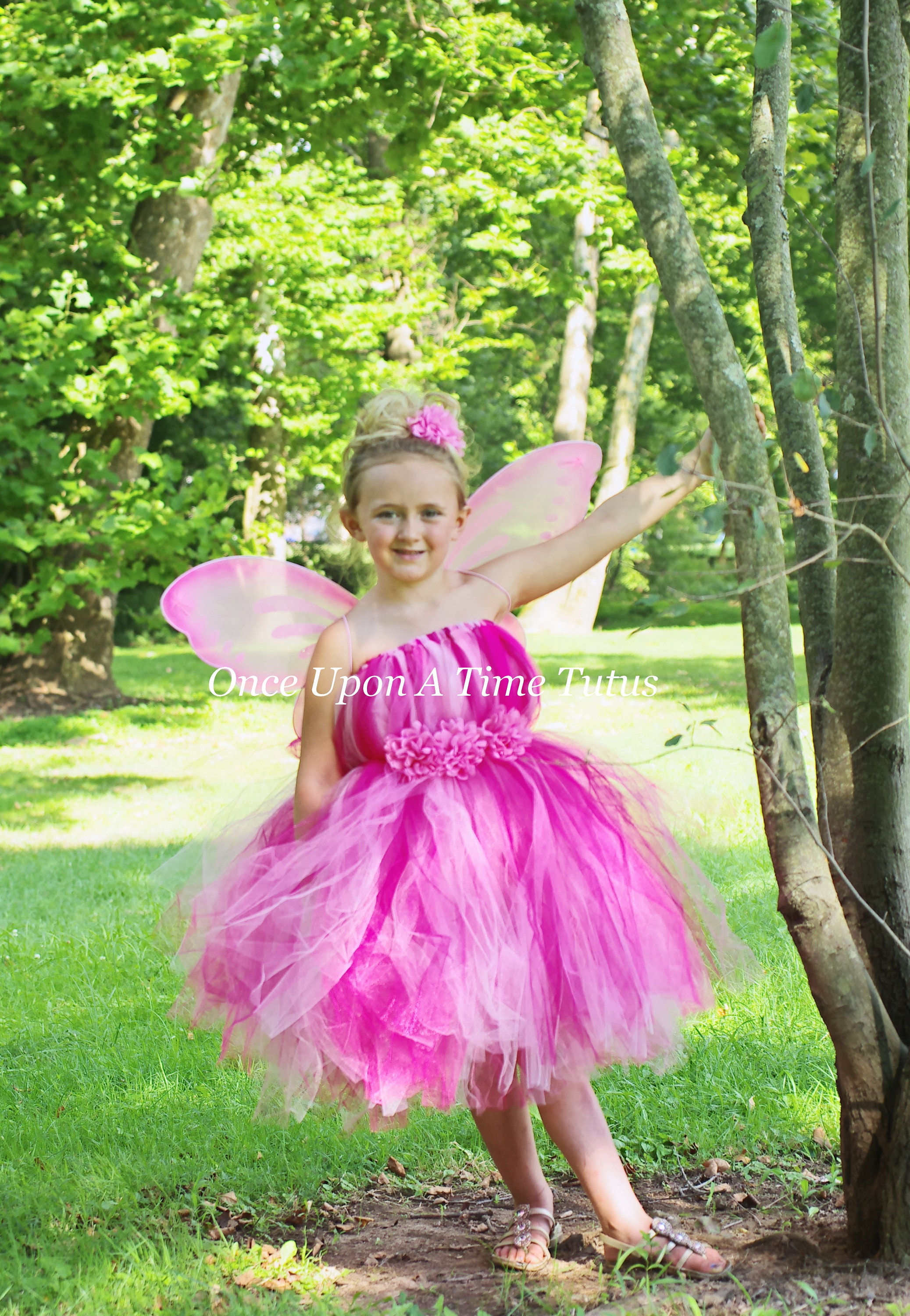 Ragazze rosa Glitter Tulle vestito bambini farfalla fata Tutu