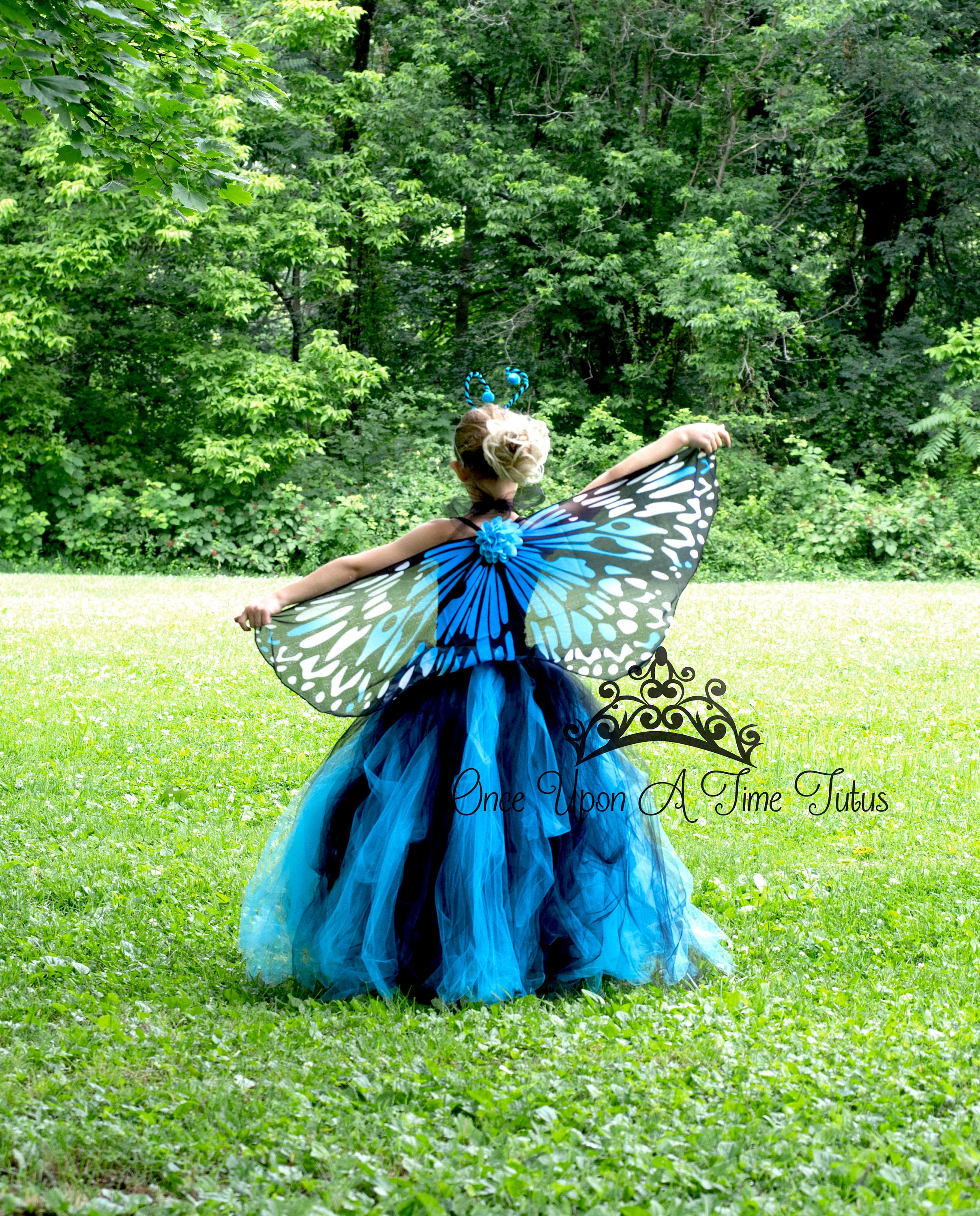 Vestidos De Niña, Vestido De Tutú Con Purpurina Azul Y Blanco Para Niñas,  Hada De Las Flores Para Niños Con Ala De Mariposa, Disfraz De Fiesta Para  Niños, Princesa De 14,08 €