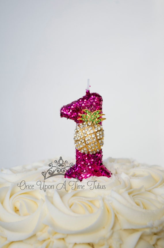 Pineapple Birthday Candle Luau Party Decor Hawaiian Party Etsy 日本
