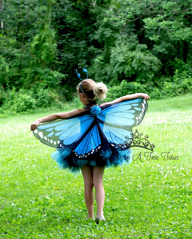 Blue Butterfly Halloween Costume Girls Butterfly Dress Etsy