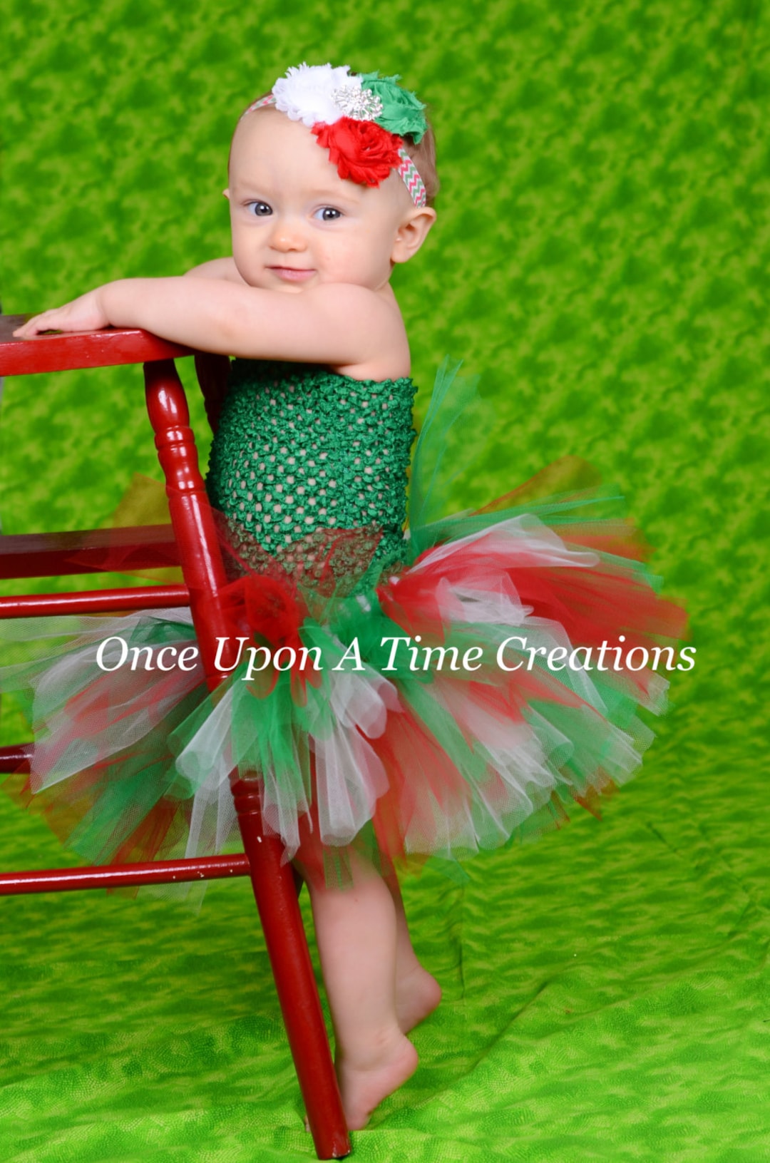 Christmas Tutu Dress, Red White Green Tutu, Holiday Tutu Dress, Little