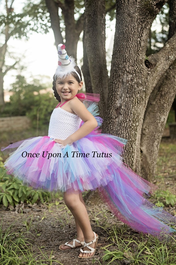 Dress with Tulle Skirt - White/unicorn - Kids