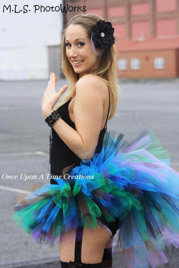 Tutu paon tutu adulte tutu paon adulte deguisement d halloween tutu pour femme deguisement d halloween paon jupe tutu agitation court rave Etsy France