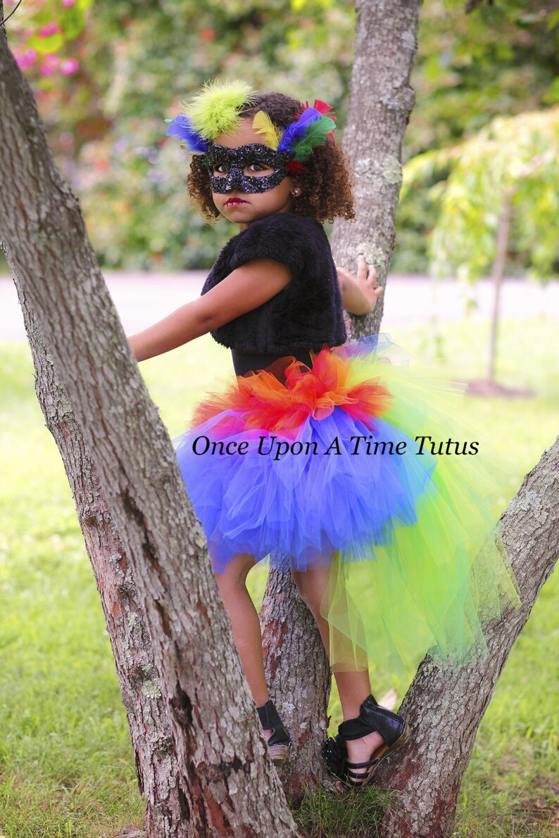 Parrot Tutu, Halloween Costume, Adult Parrot Costume, Rainbow Lorikeet Bustle, Colorful Bird Skirt, Kids Macaw Costume, Womens Tutu, Baby image 2