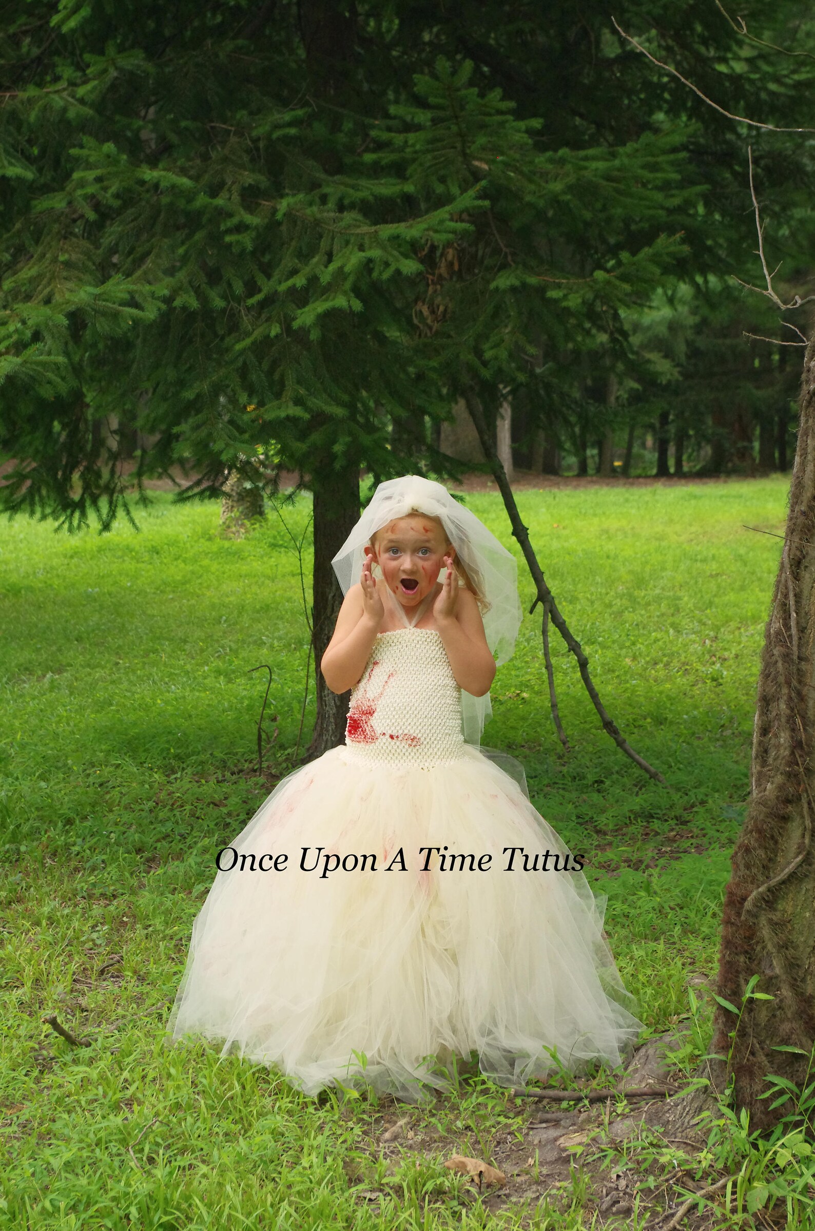 Zombie Halloween Costume Bloody Kids Costume Dead Bride Etsy