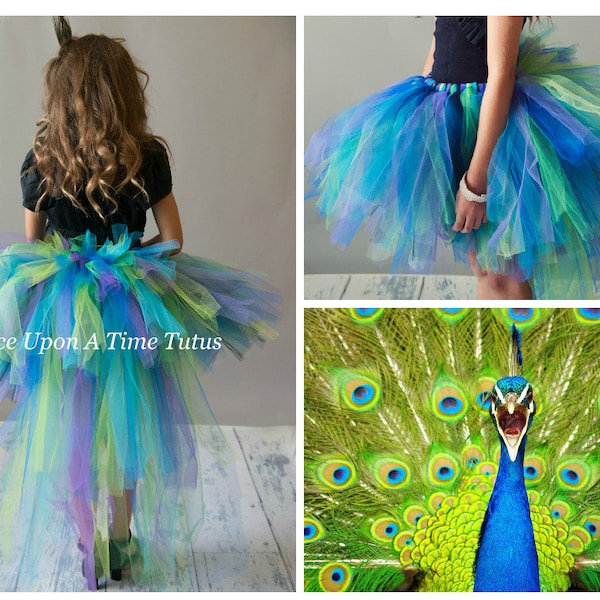 Peacock Tutu Skirt, Halloween Costume, Kids Peacock Costume, Exotic Bird Bustle Tutu, Toddler Baby Tutu, Girls Tutu Costume, Adult Skirt