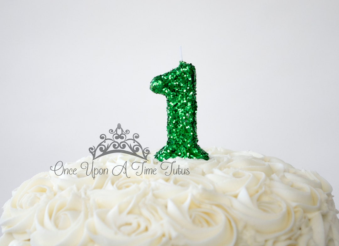 Green Birthday Candle Custom Kids Party Decor St Patricks Etsy