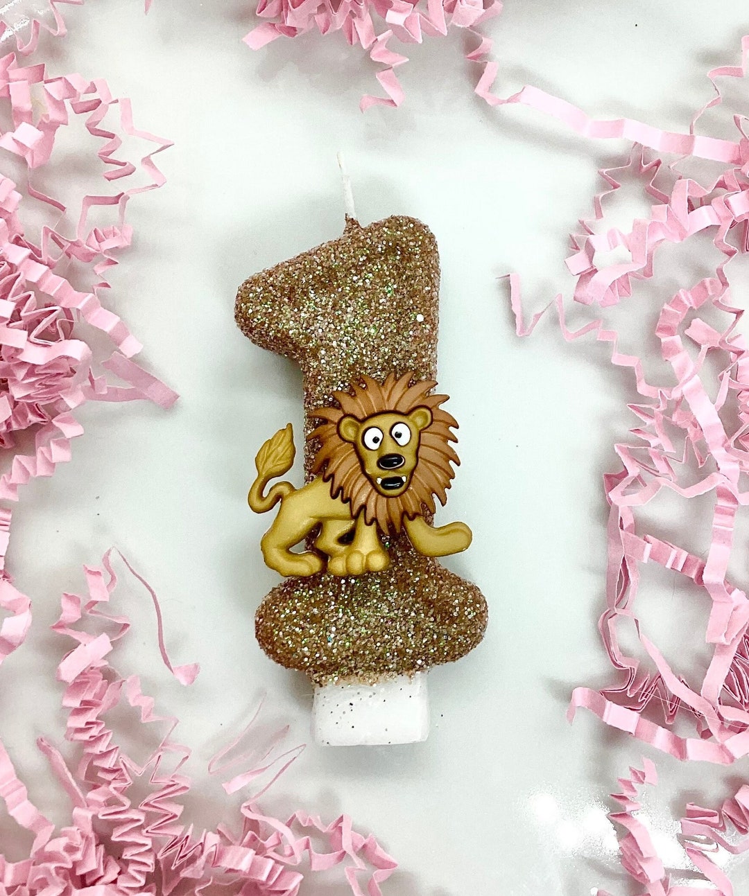 Lion Birthday Candle Safari Party Decor Custom Kids One Etsy