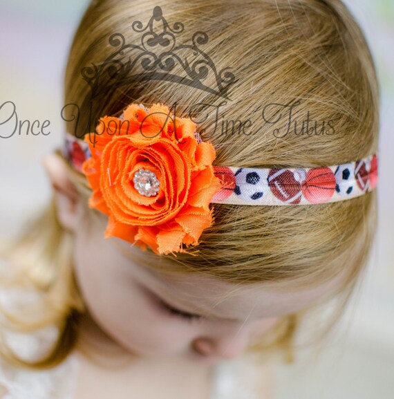 Sport Ball Inspired Headband Shabby Flower Football Soccer Etsy