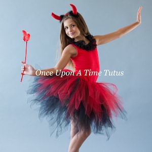 Tutu w kolorze czarno-czerwonym, Tutu diabła, Tutu kostiumu na Halloween, Tutu na Halloween, Tutu dla niemowląt, Tutu dla małych dziewczynek, Tutu dla maluchów, Tutu dla dzieci, Tutu dla dorosłych