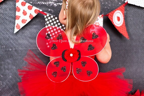 ladybug dress for 1st birthday Personalized Toddler Ladybug Birthday Tutu Outfit-Little Cuddle Boutique Complete Outfit-Long Sleeve / 2T