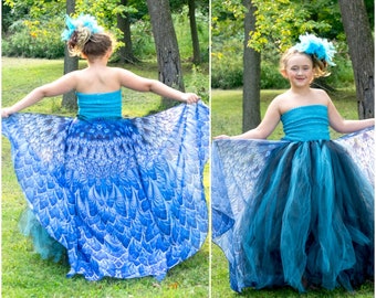 Blue Bird Costume, Kids Halloween Costume, Bluebird Tutu Dress, Adult Peacock Costume, Kids Peacock Costume, Girls Peacock Tutu Dress, Cape