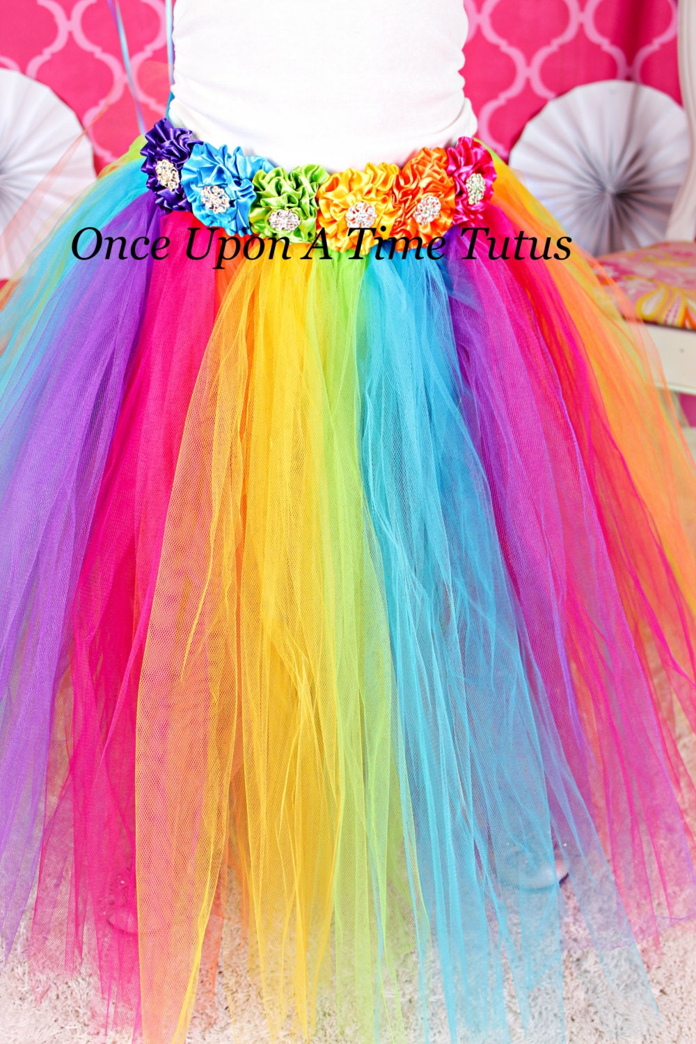 Long Rainbow Tutu Skirt Little Girls Tulle Skirt Kid Tutu Etsy