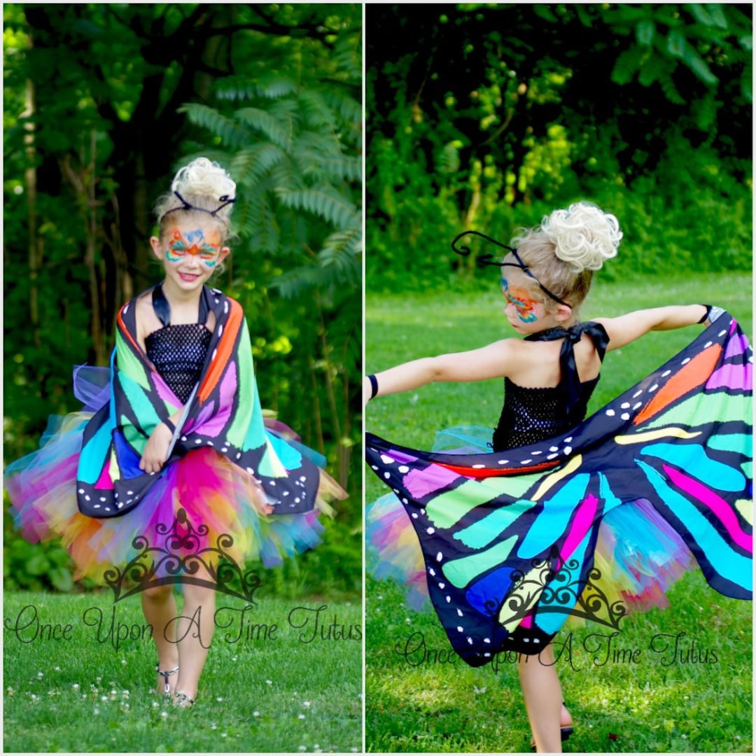 Rainbow Butterfly Halloween Costume, Girls Butterfly Dress, Toddler