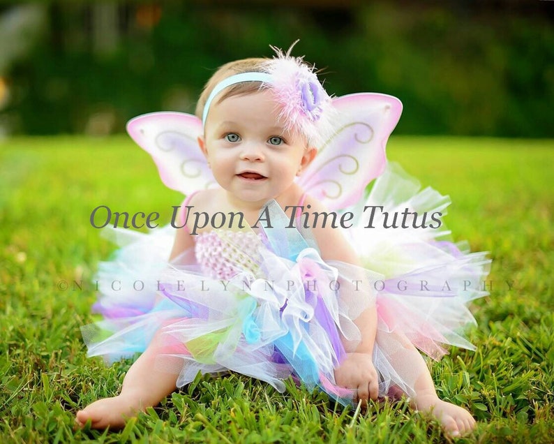 Rainbow Fairy Tutu or Dress - Newborn 3 6 9 12 18 Months 2T 3T 4T 5 6  Kids Birthday, Halloween Costume, Baby Gift - Pretty Pink Butterfly 