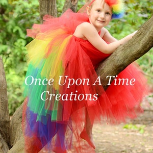 Parrot Costume, Halloween Costume, Baby Parrot Costume, Girls Tutu Dress, Toddler Costume, Kids Scarlet Macaw Layered Dress, Child Costume