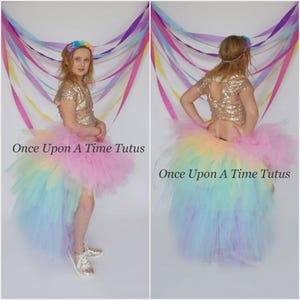 Pastel Rainbow Tutu, Unicorn Costume, Halloween Costume, Adult Unicorn Tutu, Girls Tutu, Kids Tutu, Baby Girls Tutu, High Low Tutu Skirt