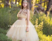 Native American Maiden Tutu Dress - Birthday Outfit, Beige Halloween Costume - 3 6 9 12 18 Months 2T 3T 4T 5T 6 7 8 10 12 - Indian Princess