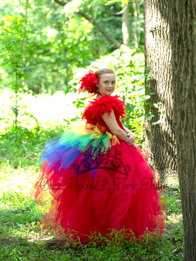Custom Size Newborn Toddler Little Girls Adult Ladies Red Feather Bustle Tutu
