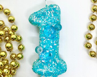 Bougie d'anniversaire Bubbles, Bulles bleu aqua, Décoration de fête d'enfants, Décoration de gâteau scintillante pour filles, Une bougie souvenir, Articles de fête pour garçons