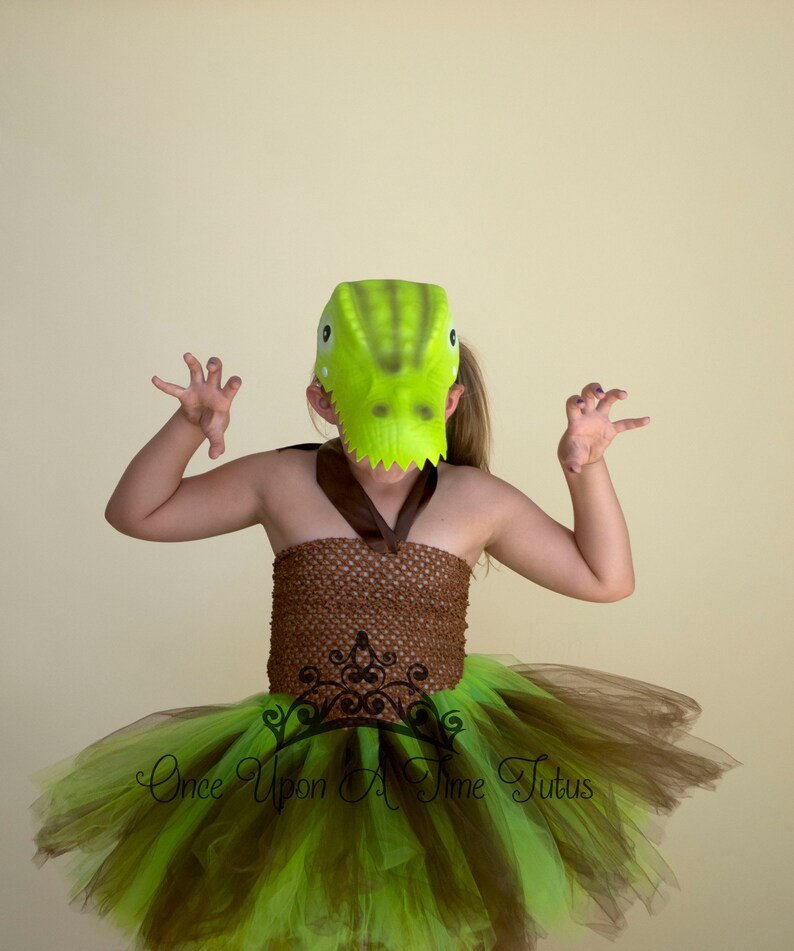 Kid Birthday Outfit Green Brown Kids Dino Dinosaur Halloween Costume Girls Dinosaur Tutu Dress Toddler Girls Costume Halloween Costume