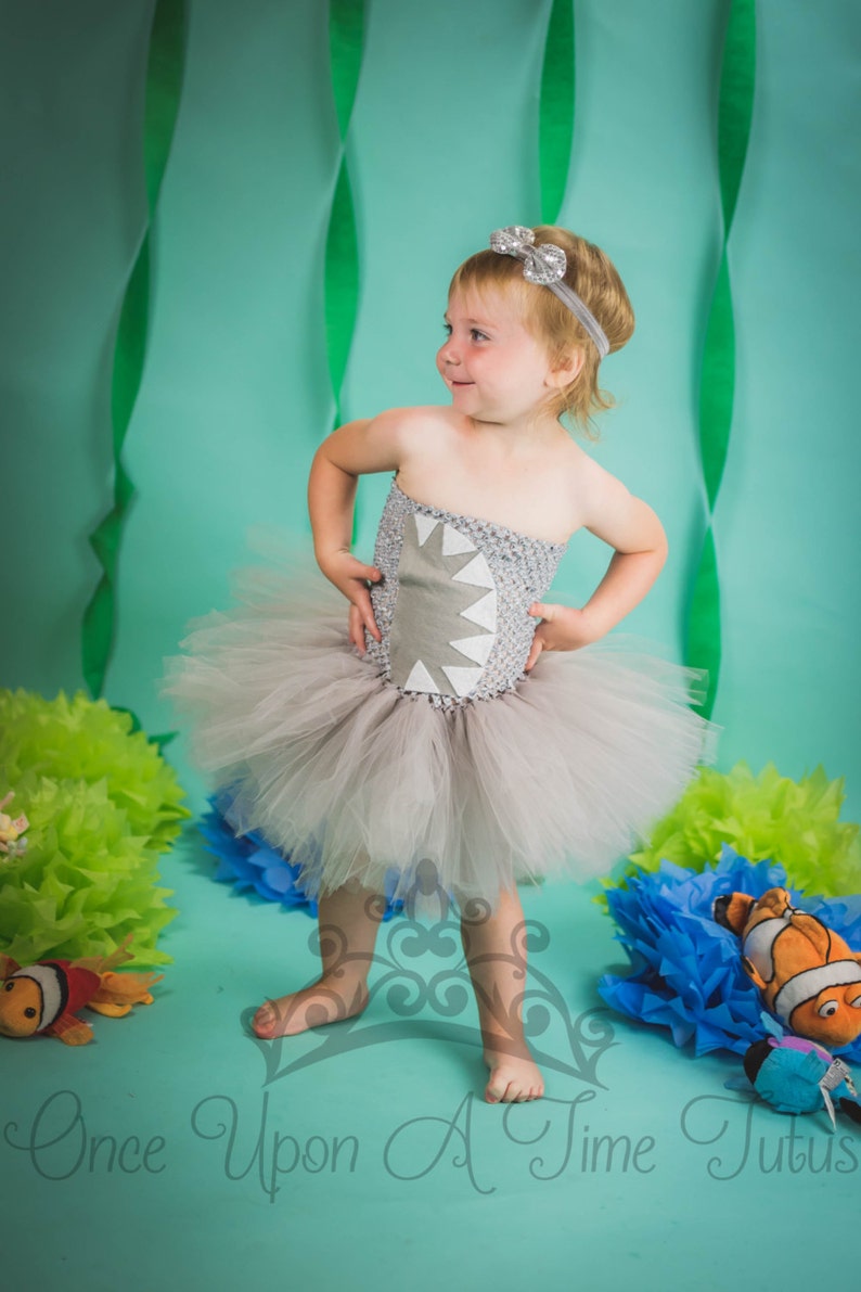 Shark Costume Grey Shark Tutu Dress Kids Shark Costume Gray Etsy