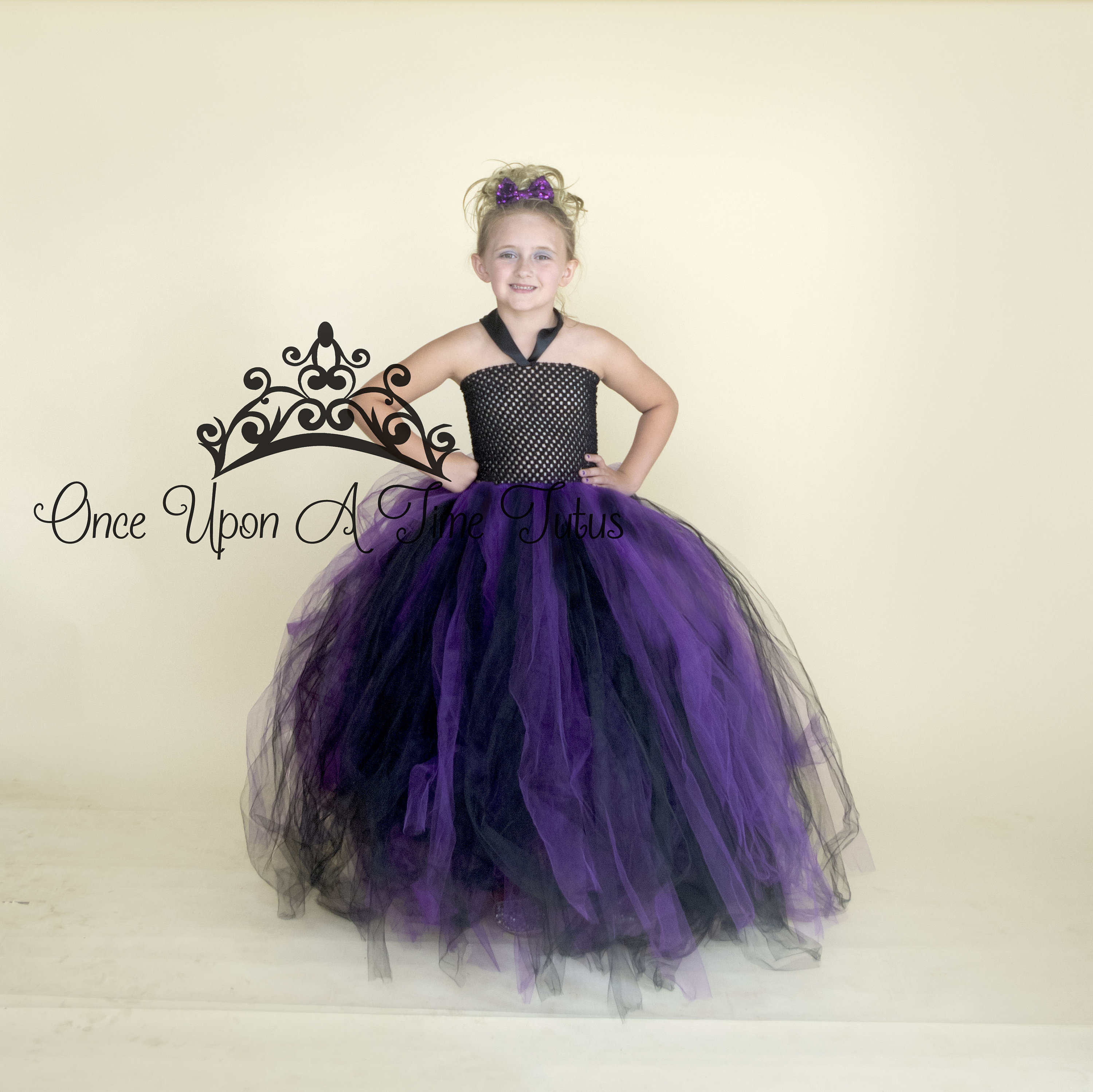 Black and top lilac dress
