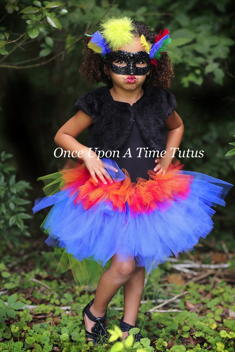 Parrot Tutu, Halloween Costume, Adult Parrot Costume, Rainbow Lorikeet Bustle, Colorful Bird Skirt, Kids Macaw Costume, Womens Tutu, Baby image 4