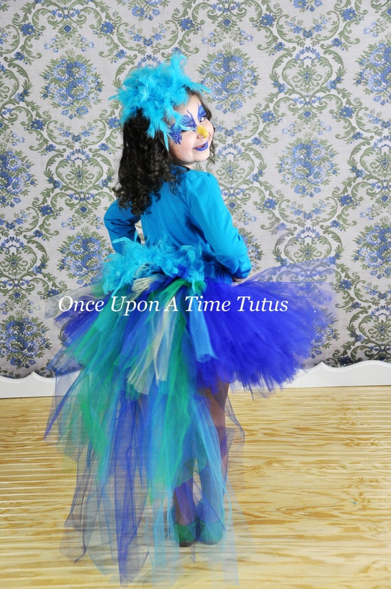 Spooktacular Creations Disfraz de pavo real azul verdoso para niñas