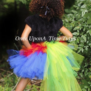 Parrot Tutu, Halloween Costume, Adult Parrot Costume, Rainbow Lorikeet Bustle, Colorful Bird Skirt, Kids Macaw Costume, Womens Tutu, Baby image 3