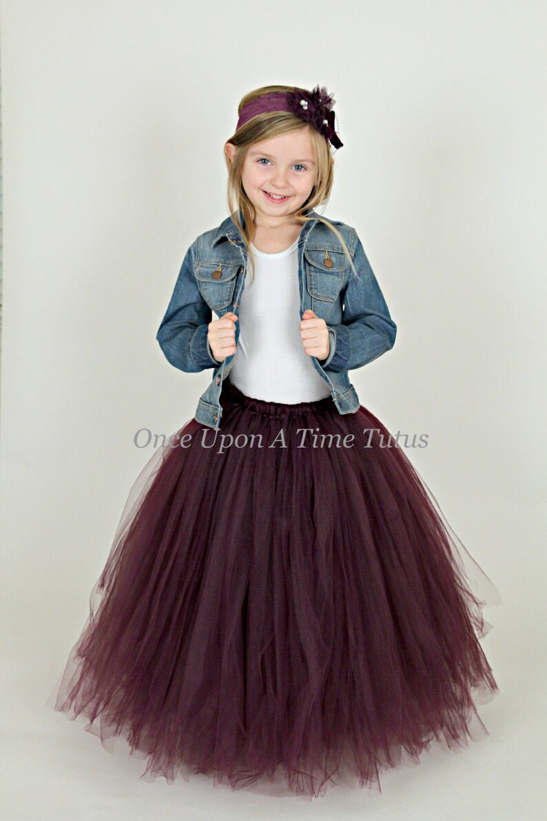 Long Eggplant Purple Tutu Skirt Little Girls Tulle Skirt Etsy