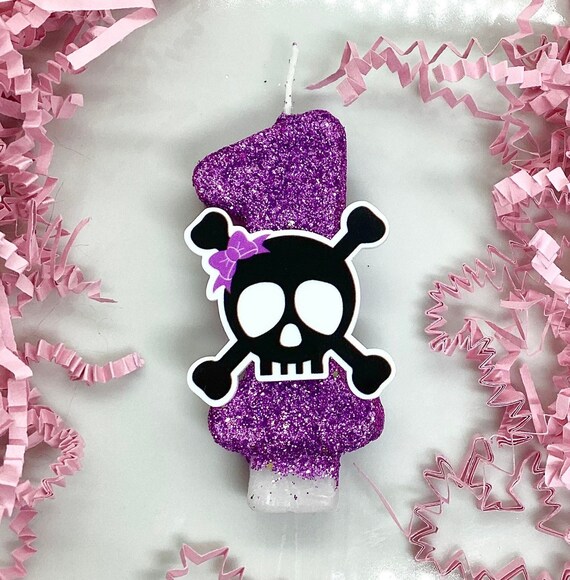 Bougie D'anniversaire Chiffre 4 Couronne Violette Scintillante - Décoration Gâteau Fille - Pour Fêtes Et Mariages - 13