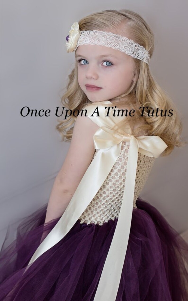 Flower Girl Dress Dark Purple Tutu Dress Purple Flower Girl Etsy