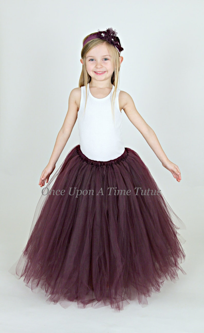 Long Eggplant Purple Tutu Skirt Little Girls Tulle Skirt Etsy