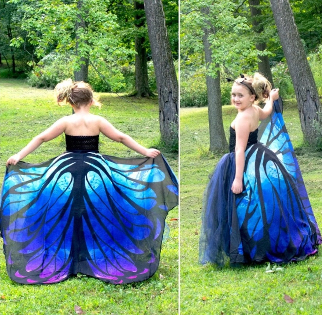 Blue Butterfly Costume, Girls Butterfly Dress, Toddler Butterfly Costume, Adult Tutu Skirt, Kids