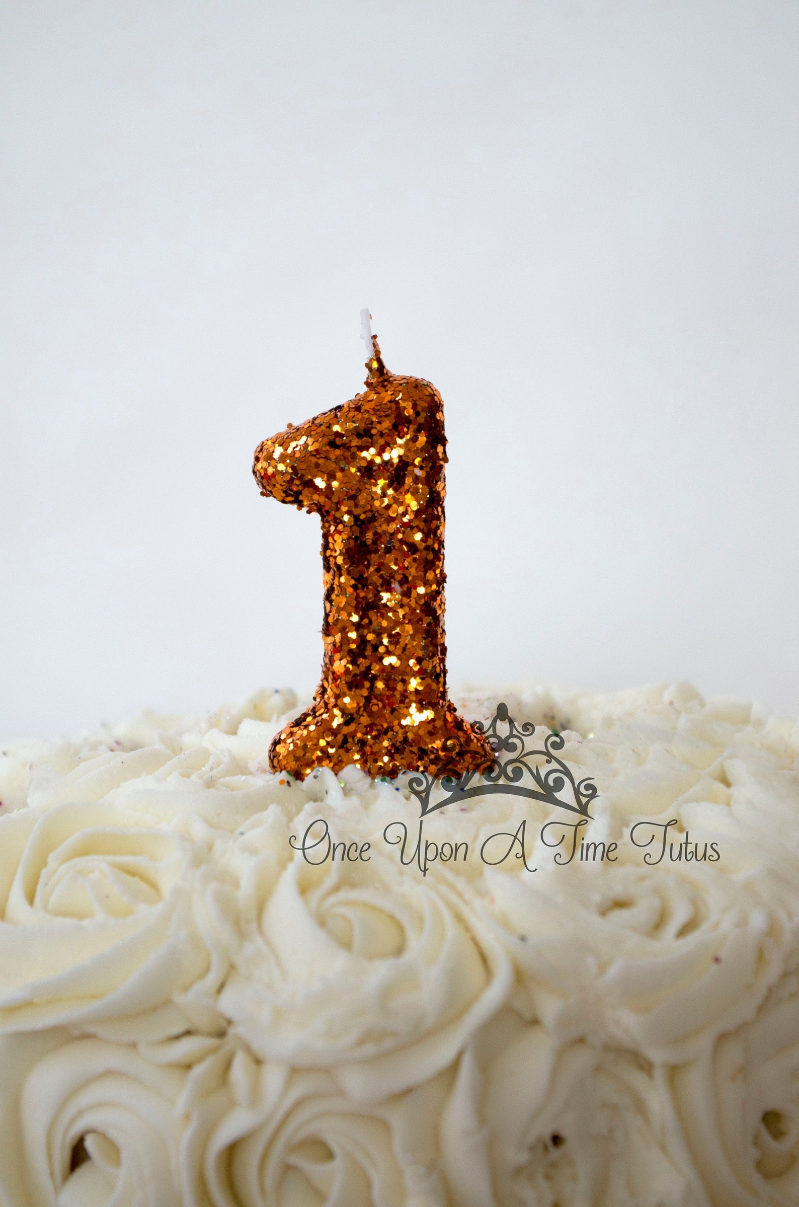 Dark Orange Birthday Candle, Burnt Orange Party Decorations, One