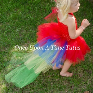 Parrot Costume, Halloween Costume, Baby Parrot Costume, Girls Tutu Dress, Toddler Costume, Kids Scarlet Macaw Dress, Red Bird Bustle Dress