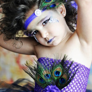 Peacock Dress, Halloween Costume, Kids Peacock Costume, Peacock Feather Tutu Dress, Baby Girls Tutu Dress, Toddler Costume, Mardi Gras image 3