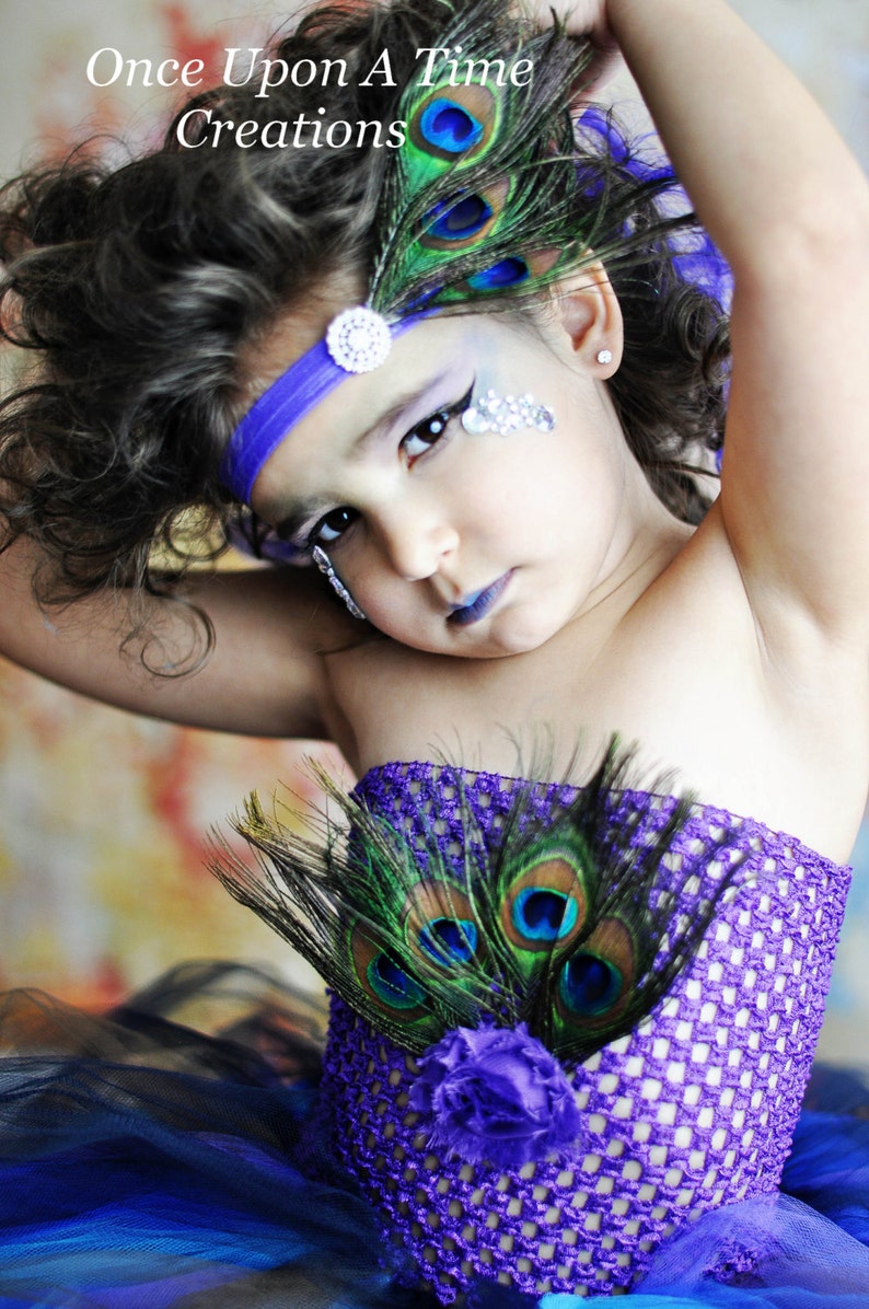 Peacock Dress, Halloween Costume, Kids Peacock Costume, Peacock Feather Tutu Dress, Baby Girls Tutu Dress, Toddler Costume, Mardi Gras image 3