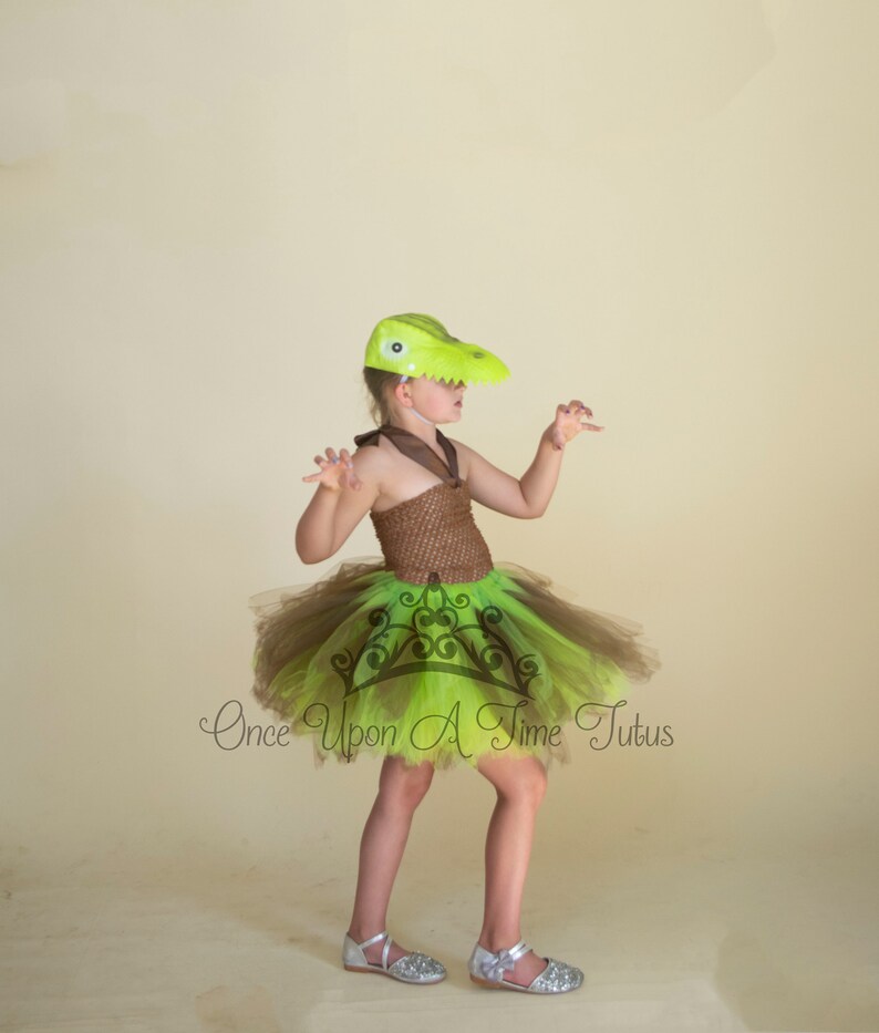 Kid Birthday Outfit Green Brown Kids Dino Dinosaur Halloween Costume Girls Dinosaur Tutu Dress Toddler Girls Costume Halloween Costume